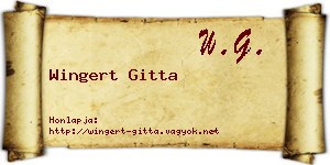 Wingert Gitta névjegykártya